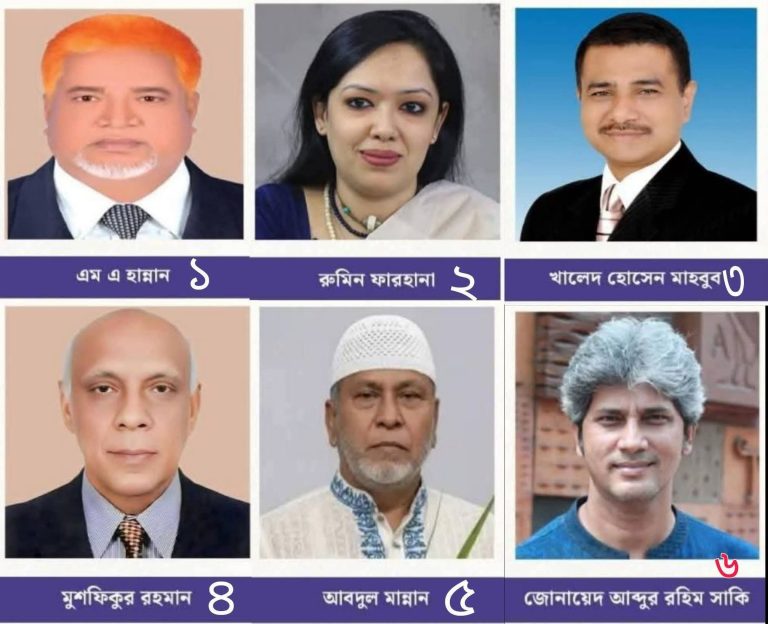 ব্রাক্ষণবাড়িয়া ৬টি আসন থেকে বেসরকারি ভাবে নির্বাচিত সংসদ সদস্যগণ