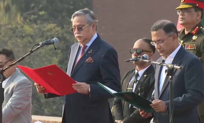 প্রধানমন্ত্রী হিসেবে শপথ নিলেন তারেক রহমান